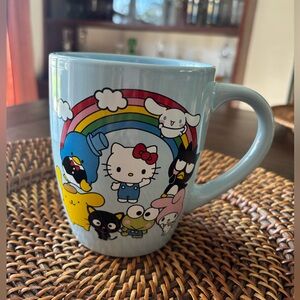 New never used large 25 ounce hello kitty and friends rainbow mug